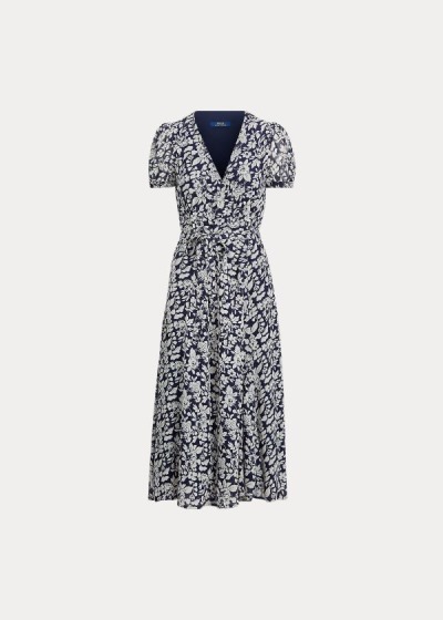 Vestido Polo Ralph Lauren Floral Crepe Wrap Mulher 52347-IPUL